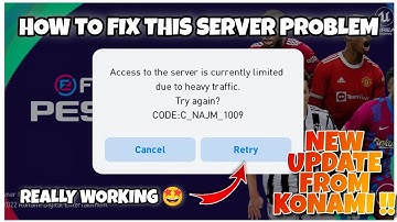 How To Fix Server Problem In Pes 2021 | New Update From Konami To Solve All Server Problem !!