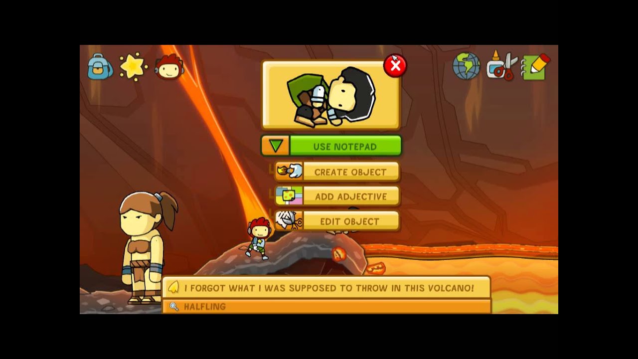 Scribblenauts Unlimited Playthrough Part 25 VOLCANO GODDESS!!! YouTube