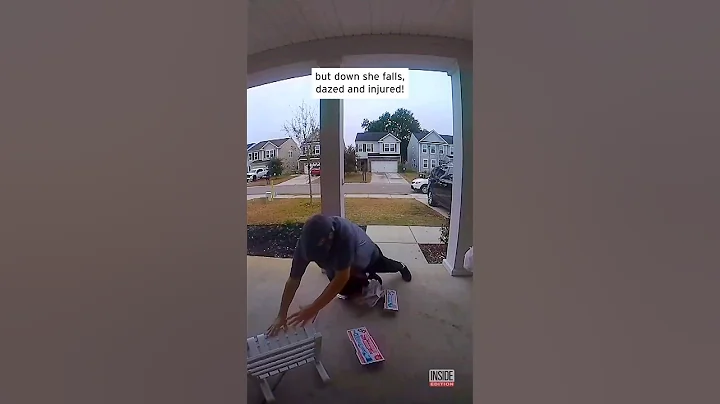 Elderly Domino’s Delivery Driver Falls on Porch #shorts