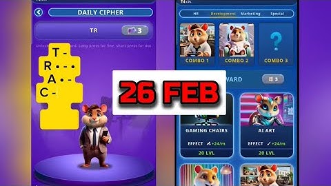 Hamster kombat daily cipher code today 26 Feb | Daily combo today 26 Feb #dailycombo #ciphercodes