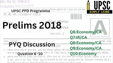 Prelims 2018 PYQ discussion | Question 6-10 | #upscprelims #upsc2023 #pyqdiscussion #pyq #upsc #ias
