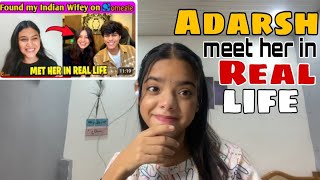 Adarsh meet her in real life 😵 | react on adarshuc Omegle video🔥 | Tanya goswami