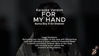 Burna Boy  For My Hand Feat Ed Sheeran karaoke Version