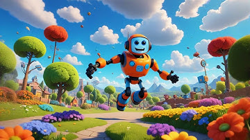 Five Little Robots Jumping Around 🤖 | Fun Robot Counting Song for Kids | Nursery Rhyme Adventure