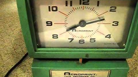 VINTAGE ACROPRINT TIME CLOCK
