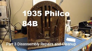 The Basketcase 1935 Philco 84B Part 3 of 8 Part 3 Disassembly Repairs and Cleanup