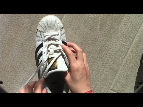poner cordones a Adidas Superstar. Amarre original (Mejorado) - YouTube