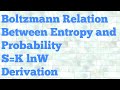 Boltzmann relation between entropy and probability (Hindi)