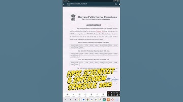 HPSC scientist B interview schedule 2025 / Haryana state pollution control board Viva voce date