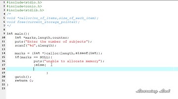 70   calloc and free Functions in C Programming Lanaguage Video Tutorial Full HD