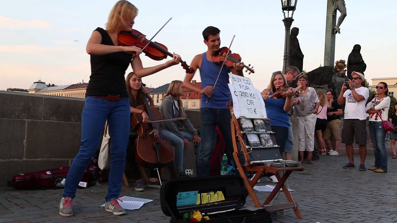 Electroshock String Quartet Charles (Karlow) bridge, Prague YouTube