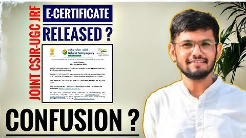 UPDATE ON E-CERTIFICATE OF JOINT CSIR-UGC JRF