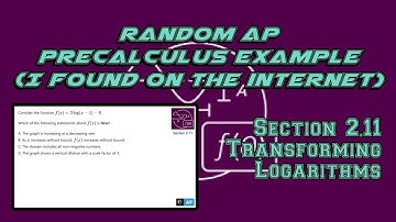 AP Precalculus Section 2.11 Example: Transforming a Logarithm