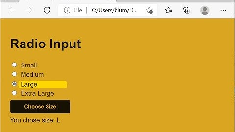 HTML CSS JavaScript Demo: Radio Buttons -- Version 2