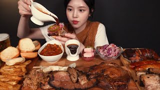 SUB)Making burgers with various barbecue meats, sausage, chicken and Beer Mukbang Asmr Eating Sounds