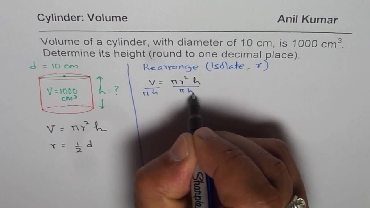 How to Find Height of a Cylinder From Volume and Radius