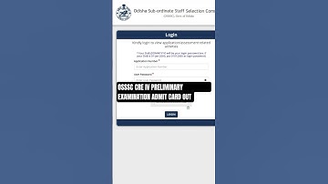OSSSC CRE IV 2023 PRELIMINARY EXAMINATION ADMIT CARD OUT.