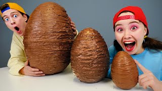 ASMR MUKBANG Giant Chocolate Egg 거대한 초콜릿 달걀 챌린지 by HAHABOO