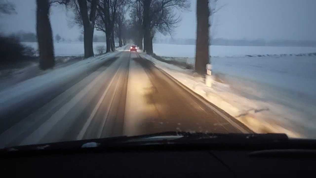 Perfect snowstorm, driving Brandenburg-Berlin -10c° January 8, 2025