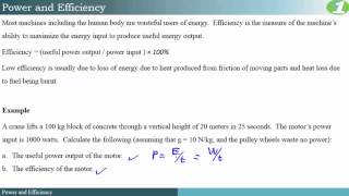 Physics - Power and Efficiency