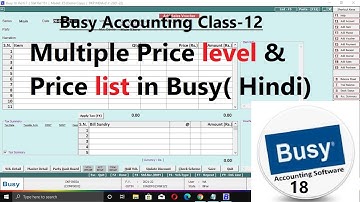 #12 Multiple Price Level in Busy (Hindi) | Using Different Pricing Modes in BUSY (Hindi)