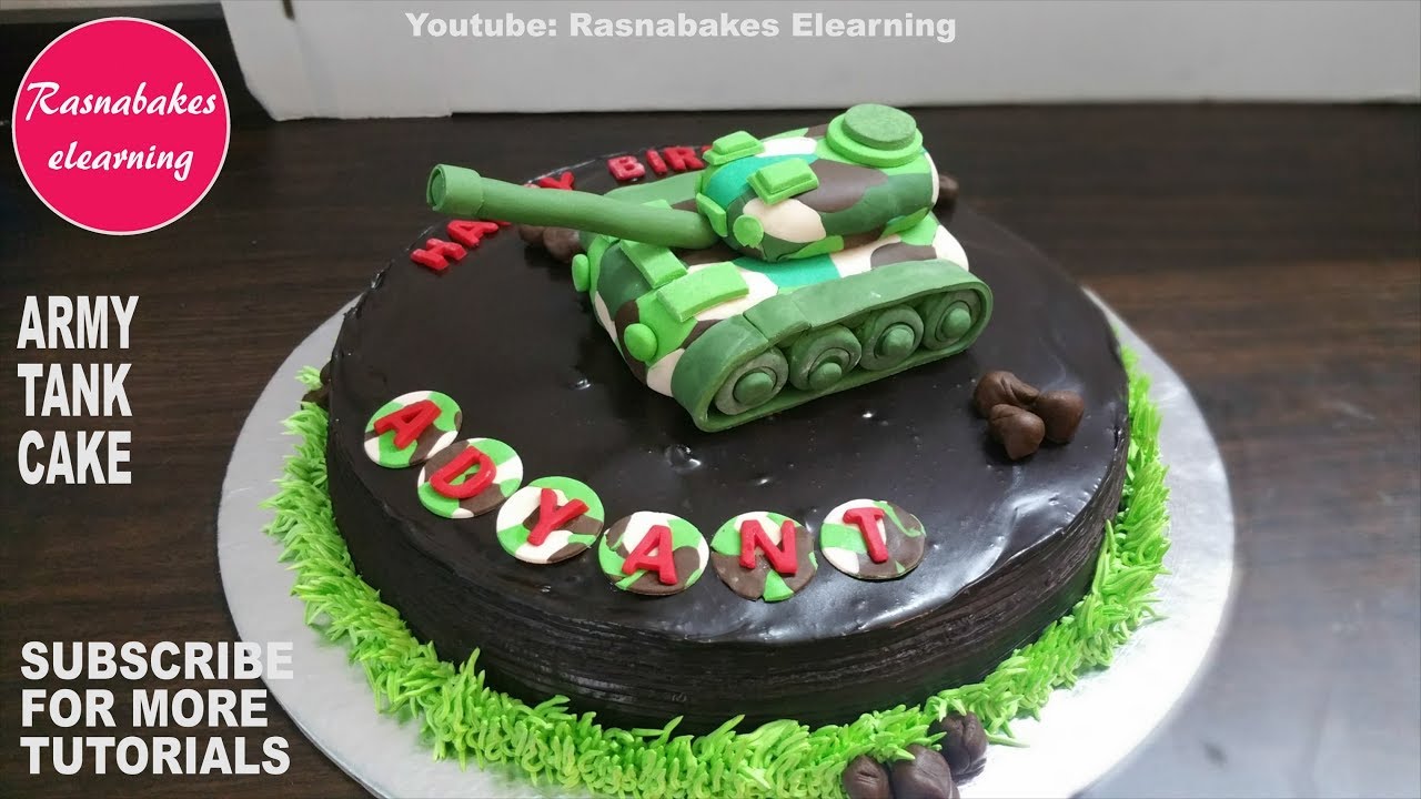 Army Tank Birthday Chocolate Cake Design Ideas Decorating