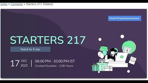 STARTERS 217 || Codechef contest LIVE  || #codechef #coding #programming #contest