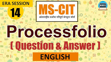 MSCIT ERA Session 14 2024 Processfolio Question and Answer in English _Mr.Ni3_Kamble
