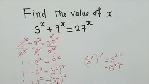 Solve for x, 3^x+9^x=27^x - Olympiad Mathematics