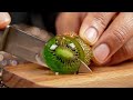 ✨ Slicing a Tiny Glass Kiwi Berry in Slow Motion 🔪