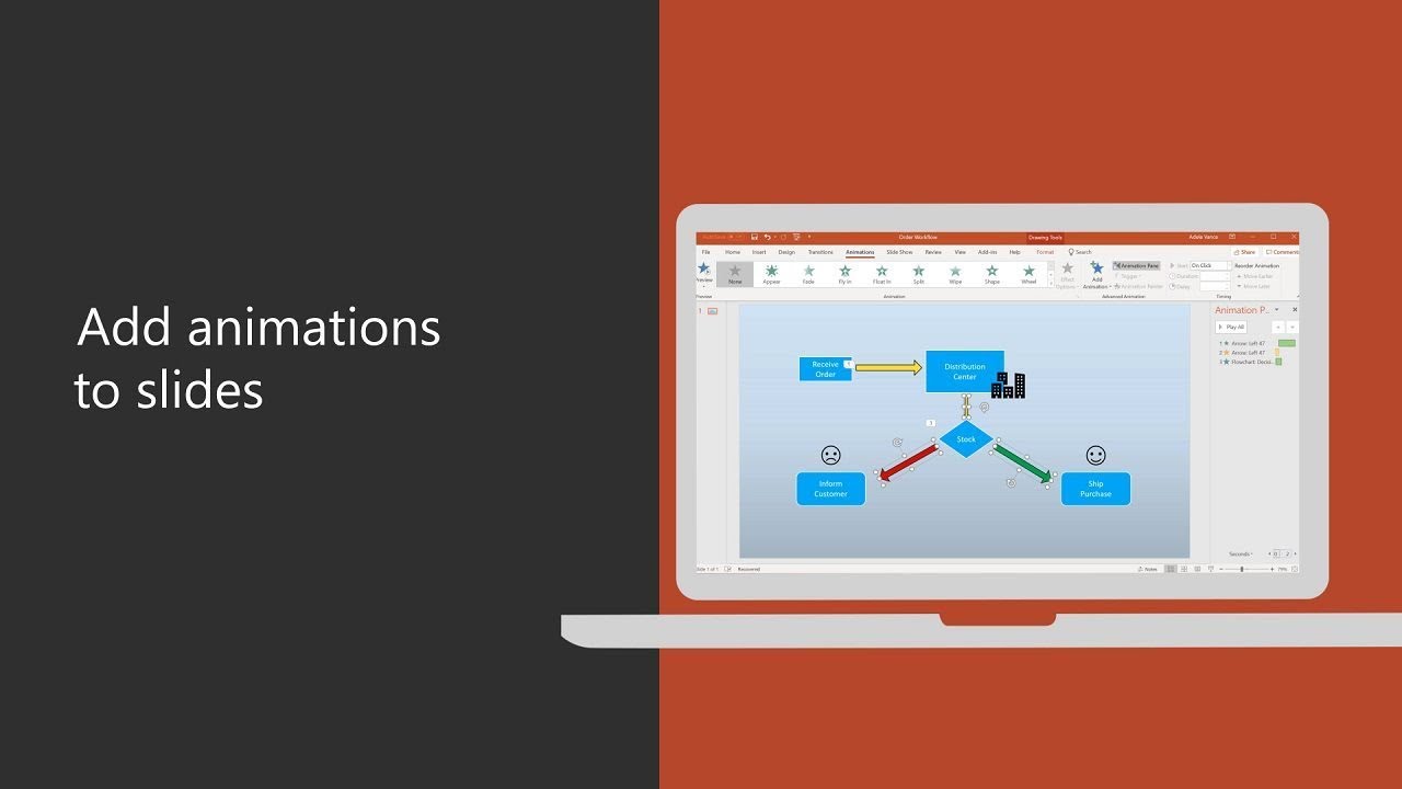 Add animations to slides in PowerPoint