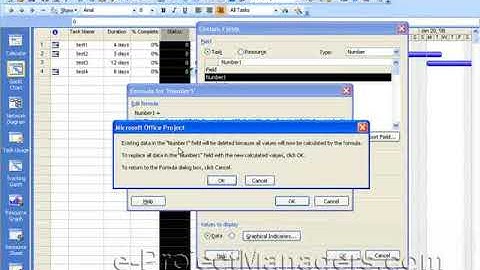Create stop light status in MS Project