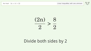 Solving Linear Inequalities: 2n+14 is Greater Than 22