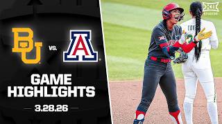 Baylor vs. Arizona Highlights (3.28.26) | 2026 Big 12 Softball