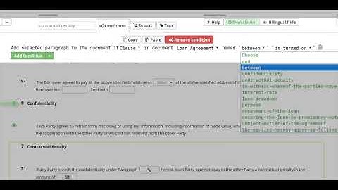 Create Logical Dependencies in Legito Smart Documents