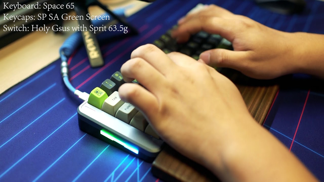 Jinnnxxu Mechanical Keyboard Typing Test Space 65 with SP SA Green