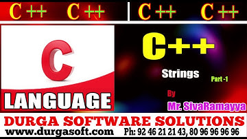 C++ tutorial ||onlinetraining|| strings part-1 by Sivaramayya