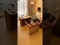 折りたたみ式魔法のテーブル✨105cm→66cm伸縮可能 #リビング収納 #折りたたみ家具