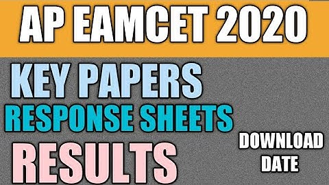 Ap Eamcet Results 2020 |Ap Eamcet Key Papers|Response Sheets Download Dates|Ap Eamcet 2020 |