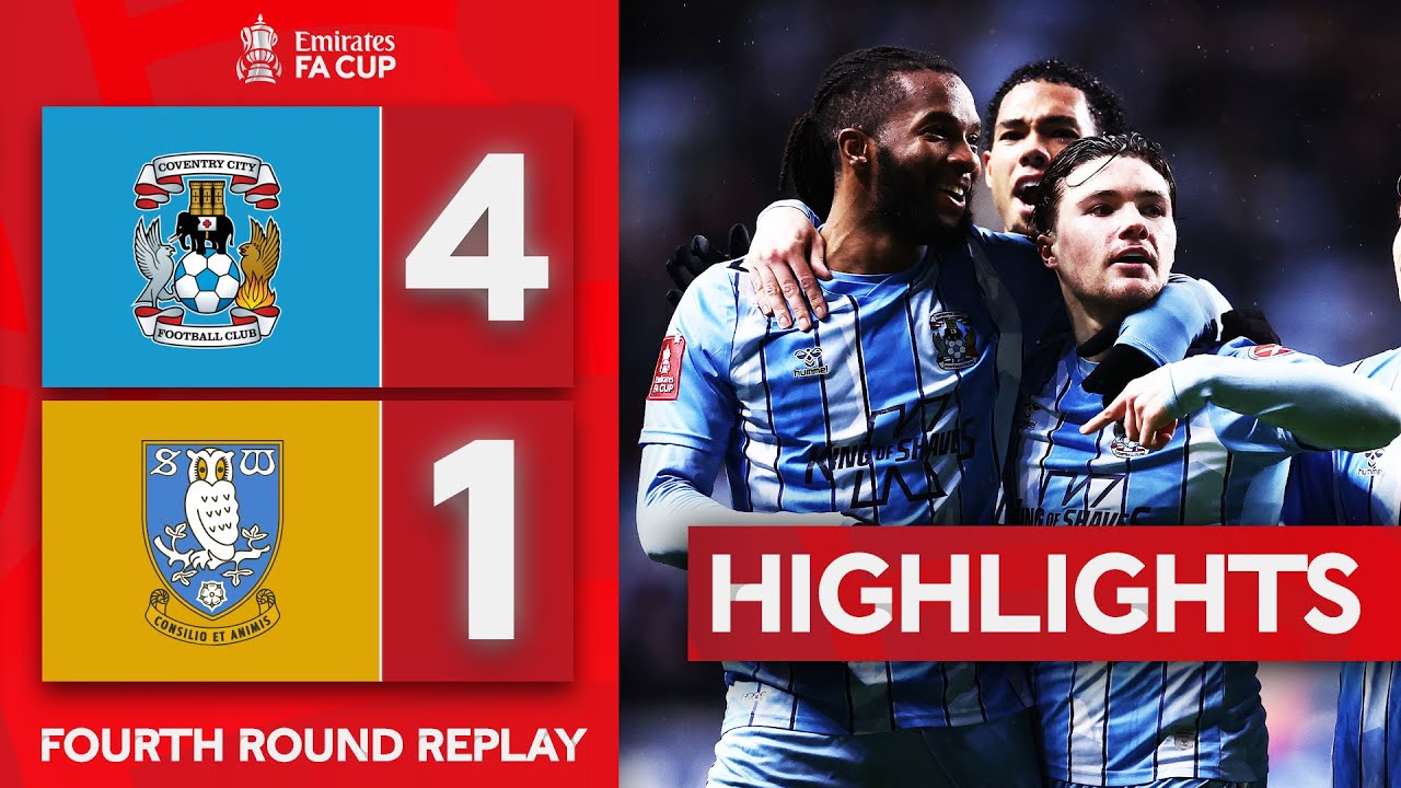 Video highlights for Coventry 4-1 Sheffield Wednesday
