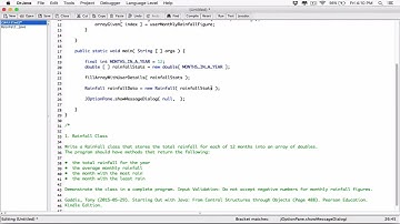 7.1. (Part 3) Rainfall Class - Java