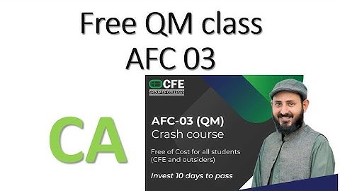 AFC-3 QM Free lectures