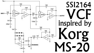 SSI2164 VCF Inspired by the Korg MS-20 -- Breadboard Test (Tangible Waves Adaptation)