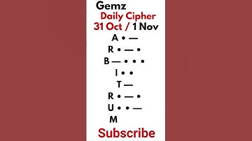 Gemz Daily Cipher Morse Code 31 Oct 1Nov 2024 | Unlock Today’s Code & Rewards! #gemzdailycode