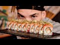 Uramaki com camaro empanado ebi ten  como fazer sushi