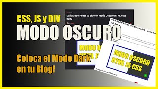 Modo Oscuro: Guía Completa de Cómo Poner DARK MODE con CSS, JavaScript en HTML este 2022