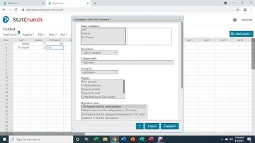 Contingency table, Chi square on StatCrunch| Stat & Math Tutorials.