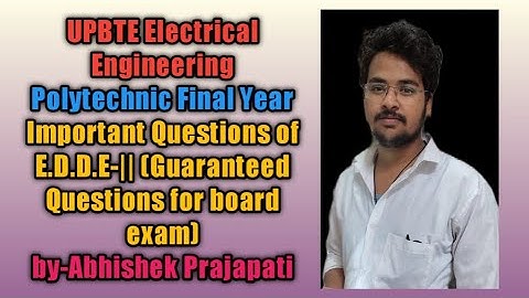 ||E.D.D.E-2 Important Questions || Polytechnics Final Year||Electrical Engineering||