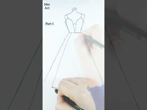 How To Draw A Dress #1// Drawing for beginners #Fashion. #Art. #Satisfying