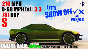 NFS Unbound | S Class Build Nissan Skyline GTR V SPEC 1993 Tier S 210 MPH | Online Race Gameplay